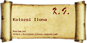 Kolozsi Ilona névjegykártya